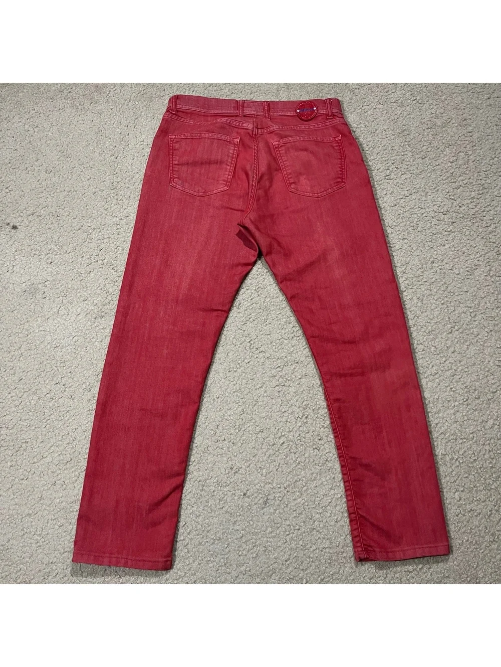 Kiton Mens Red Stretch Jeans Size 33